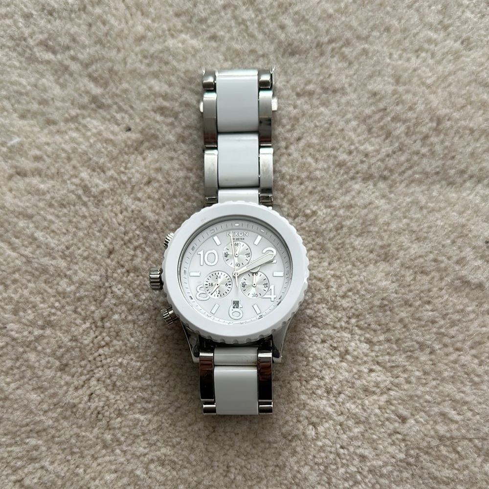 White Nixon Chronograph Watch